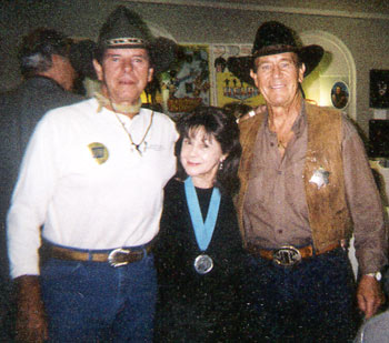 Peter Brown of TV's "Lawman", Caren Marsh, leading lady to Bob Steele in "Navajo Kid" and Don Durant, star of TV's "Johnny Ringo" at a Ray Courts autograph show in Los Angeles. Durant died March 15, 2005.