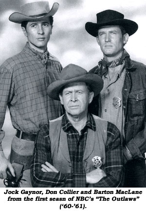 Jock Gaynor, Don Collier and Barton MacLane from the first season of NBC's "The Outlaws" ('60-'61).