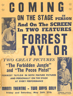 Forrest Taylor Personal Appearance Poster.
