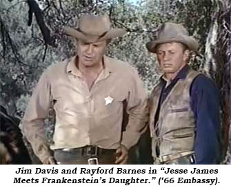 Jim Davis and Rayford Barnes in Jesse James Meets Frankenstein's Daughter ('66 Embassy)