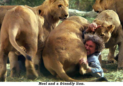 Noel and a friendly lion.