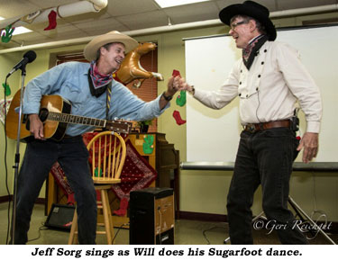 Jeff Sorg sings as Will does his Sugarfoot dance.