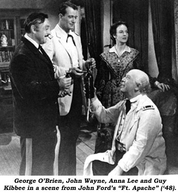 George O'Brien, John Wayne, Anna Lee and Guy Kibbee in a scene from John Ford's "Ft. Apache" ('48).