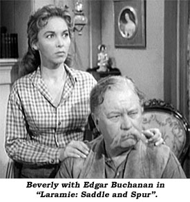 Beverly with Edgar Buchanan in "Laramie: Saddle and Spur".