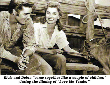 Elvis and Debra "came together like a couple of children" during the filming of "Love Me Tender".