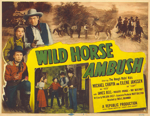 Eilene Jannsen and Michael Chapin as the Rough Ridin' Kids  in "Wild Horse Ambush".
