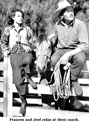 Frances and Joel relax at their ranch.