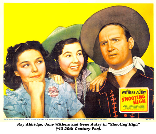 Kay Aldridge, Jane Withers and Gene Autry in "Shooting High" ('40 20th Century Fox).