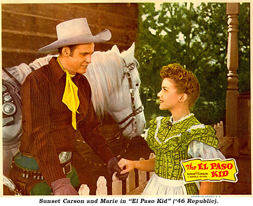 Sunset Carson and Marie in "El Paso Kid" ('46 Republic).