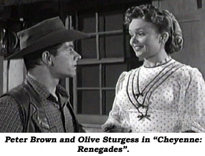 Peter Brown and Olive Sturgess in "Cheyenne: Renegades".