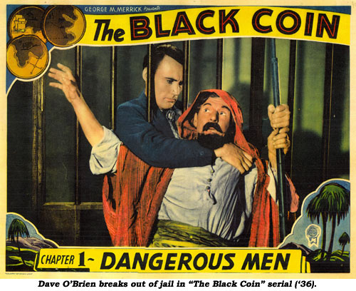 Dave O'Brien breaks out of jail in "The Black Coin" serial ('36).