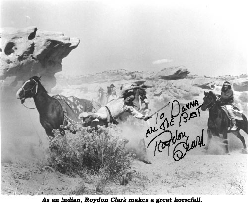 As an Indian, Roydon Clark makes a great horsefall.