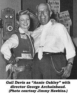 Gail Davis as "Annie Oakley" with director George Archainbaud.