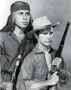 Michael Ansara and John Lupton in "Broken Arrow".