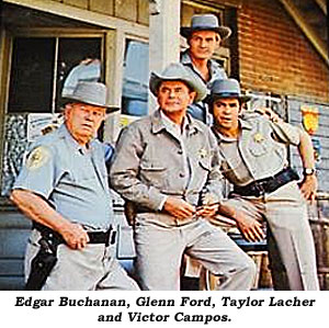 Edgar Buchanan, Glenn Ford, Taylor Lacher and Victor Campos.
