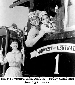 Mary Lawrence, Alan Hale Jr., Bobby Clark and his dog Cinders.