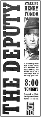 TV GUIDE ad for "The Deputy".