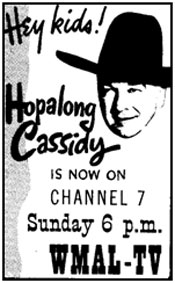 Ad from TV GUIDE for "Hopalong Cassidy" TV show.