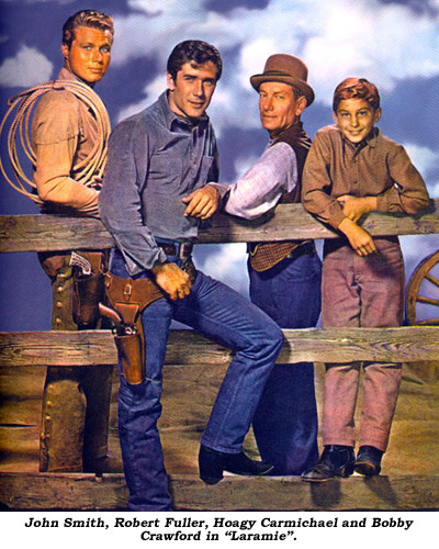 John Smith, Robert Fuller, Hoagy Carmichael and Bobby Crawford in "Laramie".