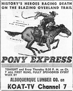 Newspaper ad for Pony Express.