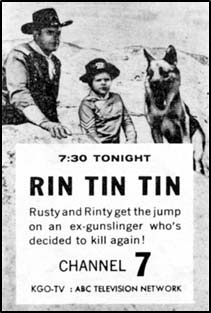 TV GUIDE ad for "Rin Tin Tin".