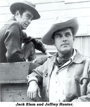 Jack Elam and Jeffrey Hunter in "Temple Houston".