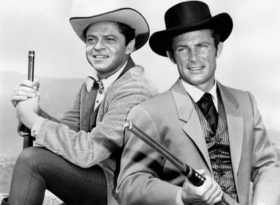 Ross Martin as Artemus Gordon and Robert Conrad as James West.