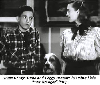 Buzz Henry, Duke and Peggy Stewart in Columbia's "Tex Granger" ('48).
