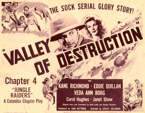 Title card for "Valley of Destruction". Ch. 4 of "Jungle Raiders".