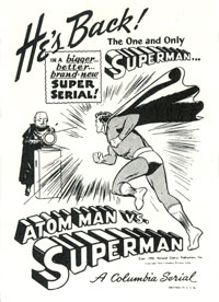 Ad for Atom Man Vs. Superman.