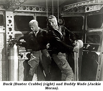 Buck (Buster Crabbe) (right) and Buddy Wade (Jackie Moran).