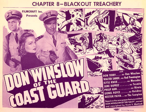 "Don Winslow of the Coast Guard" title card for Chapter 8--"Blackout Treachery".