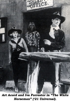 Art Acord and Iva Forrester in "The White Horseman" ('21 Universal).