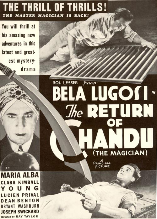 Ad for The Return of Chandu (the Magician) starring Bela Lugosi.
