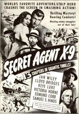 Ad for "Secret Agent X-9" serial starring Lloyd Bridges.