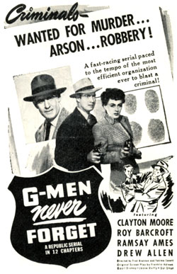 "G-Men Never Forget" ad.