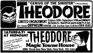 Ads for Theodore appearances.