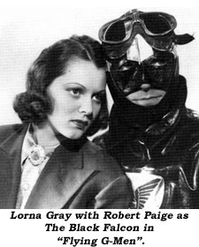 Lorna Gray with Robert Paige as The Black Falcon in "Flying G-Men".