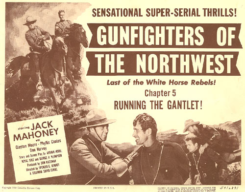 Lobby card for Chapter 5 of "Gunfighters of the Northwest".