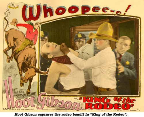Hoot Gibson captures the rodeo bandit in "King of the Rodeo".