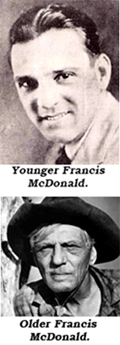 Photos of a young Francis McDonald and him as an older man.