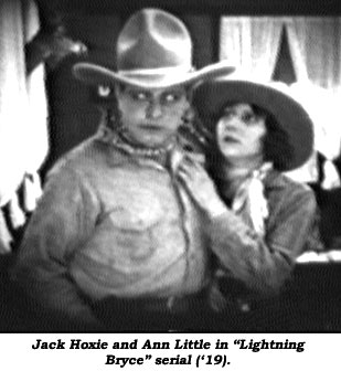 Jack Hoxie and Ann Little in "Lightning Bryce" serial (1919).