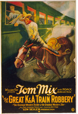 Tom Mix in "The Great K&A Train Robbery" ('26).