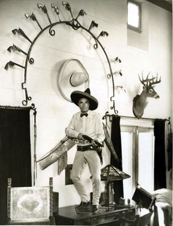 Tom Mix inside his Beverly Hills mansion The horseshoe shaped arch above 