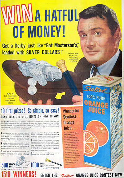 Wonder how many silver dollars Bat’s hat held. This ad from 1/8/61. 