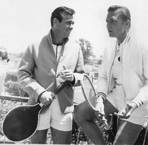 Court time at the Sahara for David Janssen and Eric Fleming. (Thanx to Terry Cutts.) 