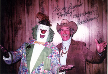 PRC’s Singing Cowboy Eddie Dean with Happy the Clown (Dave Twomey).