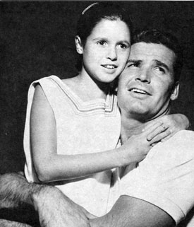 James Garner and his adopted daughter Kimberly while filming 
“Up, Periscope” in 1959. 