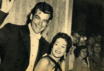 “The Texan”, Rory Calhoun and wife Lita Baron greet fans in 1956. 