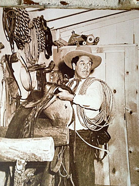 Leo Carrillo in his tack room at his Carlsbad, CA ranch.